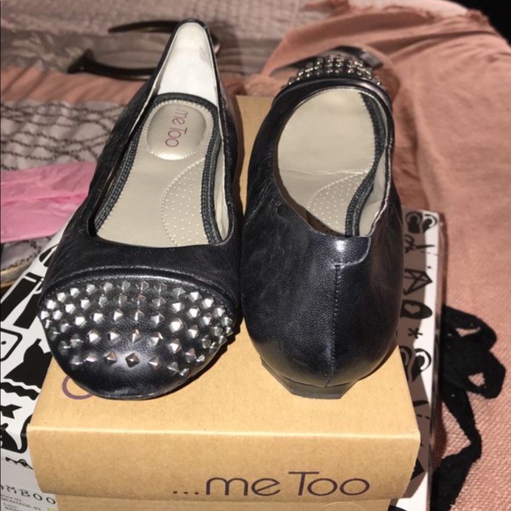 Black studded flats